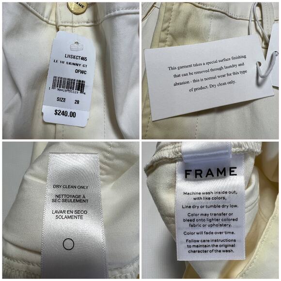 NWT Frame Le High Rise Skinny Coated Jeans SIZE 28 Yellow Tie Dye Pants NEW - Picture 3 of 13